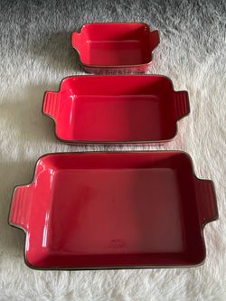 KOOV Bakeware Set, Ceramic Baking Dish Set for Cooking, 3-Piece - Cherry