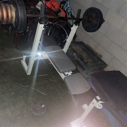 Workout Bench And Weights 