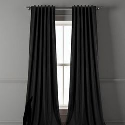 Blackout Curtains 84 Inches Long, Black 100% Blackout Curtains for Bedroom - 2 Panels, 52x84 Inch, Room Darkening Curtains for Living Room, Back Tab a