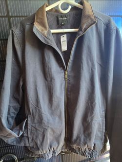 Banana Republic "Peached" Cotton Zipped Jacket in Washed Navy Blue