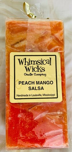 New! Whimsical Wicks "Peach Mango Salsa" Candle Handmade in Louisville, Mississippi.
