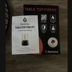 Flammtal Tabletop Fire Pit [4h Burning Time] - Indoor & Outdoor - Ethanol Table Top Fire Bowl with Black & White Stones