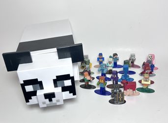 Minecraft Metal Figures + Panda Playhouse