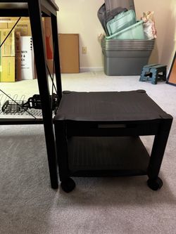 Desk shelving and cabinet