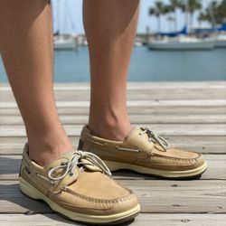 SPERRY TOP SIDER Men’s Size 10.5M Lanyard Tan Casual Boat Deck Shoes 