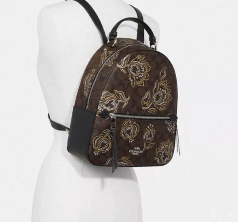 Coach Jordyn Backpack In Signature Canvas With Tulip Print COACH Jordyn Backpack In Signature Canvas With Tulip Print  main image 2