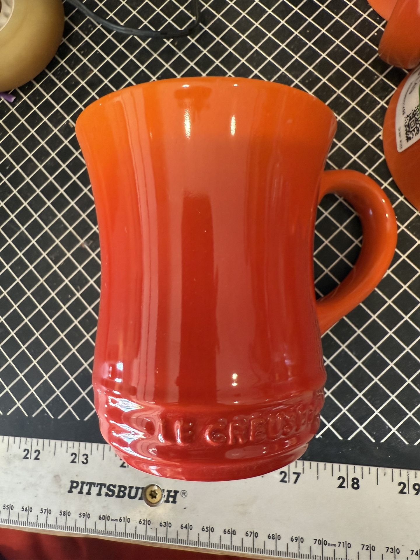Set Of 4 Le Creuset volcanic Orange Tall Tea Mugs