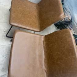 Faux Leather Wide Chairs