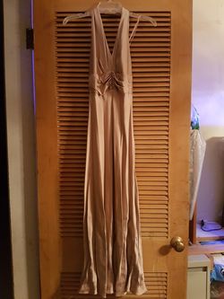 Ann Klein Silk Halter Evening Gown