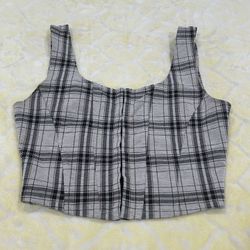 Cropped Plaid Top 