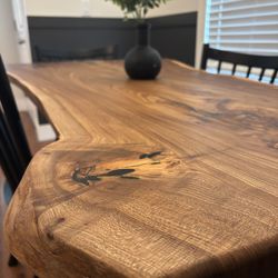 Elm Live Edge Dining Table 