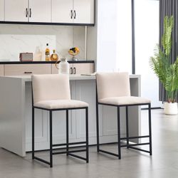 Zavier 17" Seat Height Counter Stools, Ivory