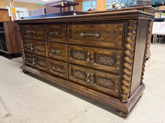 Spanish Colonial Revival 9-Drawer Low Dresser