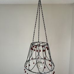 Chic Beaded Boho Style Chandelier Amber & Clear Beads Home Decor