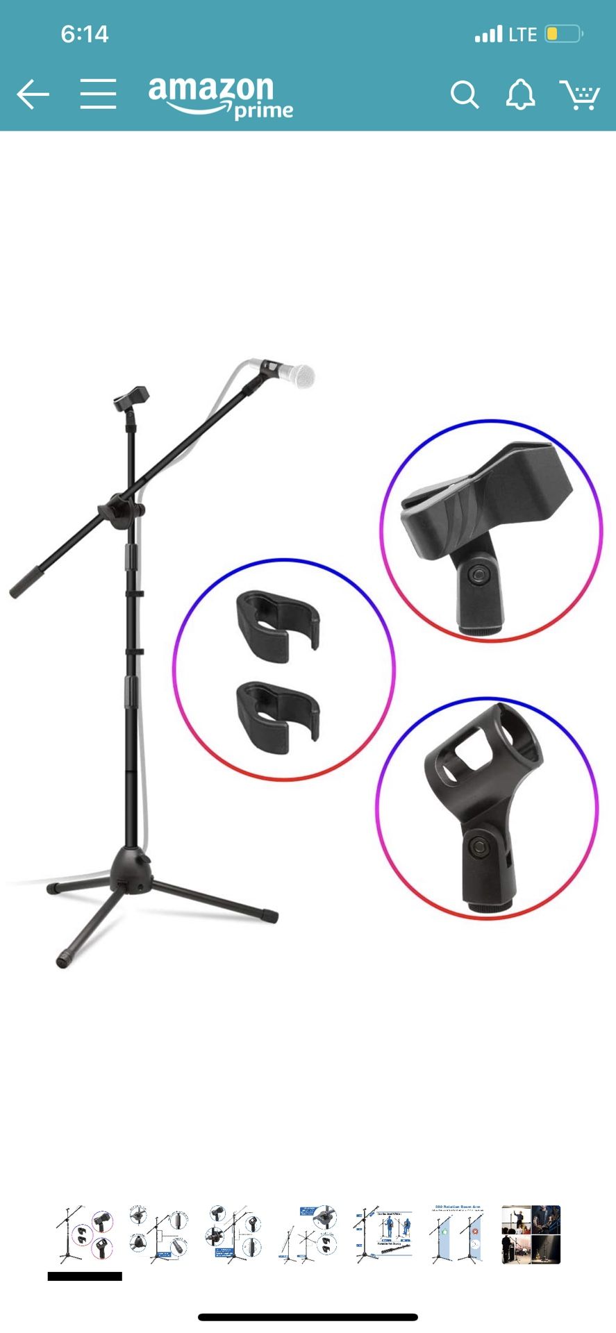 Microphone Stand, Heavy Duty Adjustable Collapsible Tripod Boom Mic Stands with 2 Mic Clip Holders