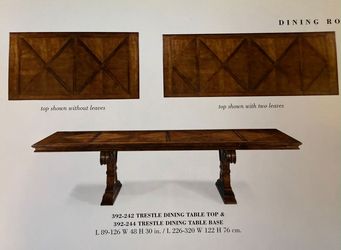 Trestle Dining Table with Two Leaves