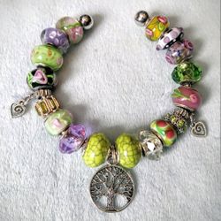 Tree of Life Charm Beaded Bracelet Handmade