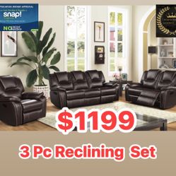 3 Pc Reclining Set 