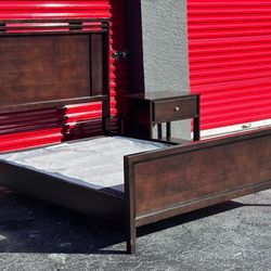 FULL SIZE BEDROOM SET W PANEL BED, BOX SPRING & NIGHTSTAND by CASANA FURNITURE - delivery is negotiable