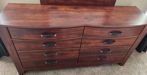 Wooden Dresser With Mirror