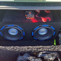 2 12 Inch Power Acoustik Gothics with Matching Amp and Capacitor 