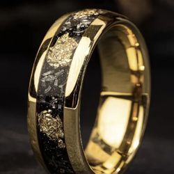Gold Stainless Steel Wedding Ring Available In Size 7-13