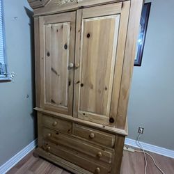 wood armoire with drawers