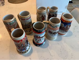 Vintage Beer Stein Collection – Budweiser & Stroh’s – Ceramarte Brazil Collector Series