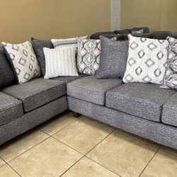 Affordable Furniture Stonewash Charcoal Sectional