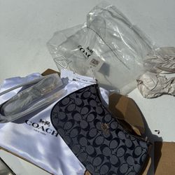 coach monogram denim purse