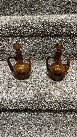 Vintage Amber Glass Bottles 