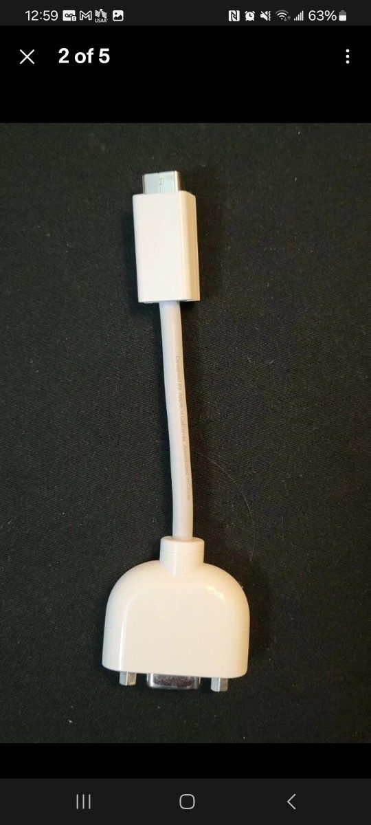Mini Apple DVI Male to VGA Female Adapter 5" Video Cable Converter Apple MacBook