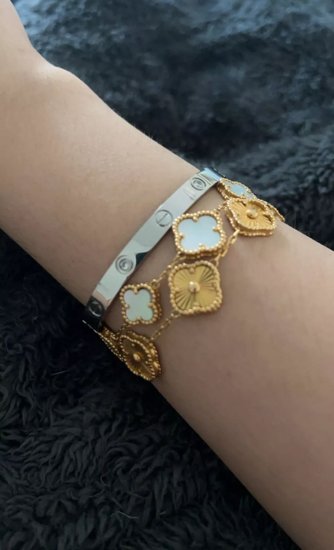 white gold cartier love bracelet w 4 diamonds