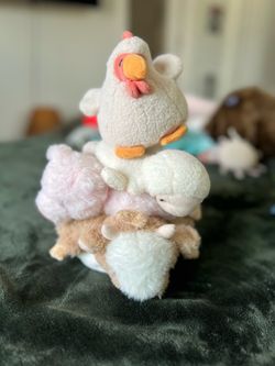 Set of 4 Farm Animal Plush Toys