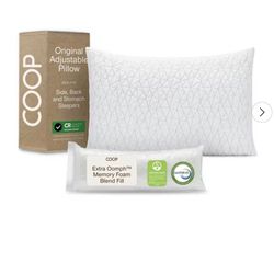 COOP  The Original Adjustable Cross Cut Pillow KING  Sz. Memory Foam NEW