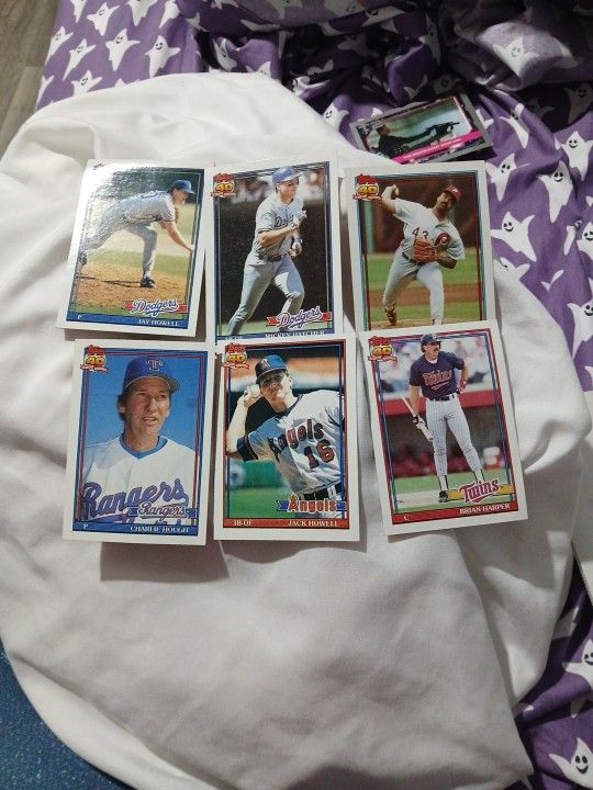 1991 Topps Baseball Cards Six Cards