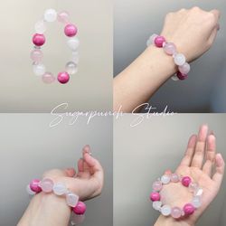 Rose Whisper – Handmade 14mm Rhodonite & Rose Quartz Bracelet
