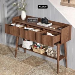 Narrow Console Table with Storage, Couch Table Behind Sofa, Farmhouse Entryway Table with Drawers, Wood Sofa Table for Living Room, Hallway, Foyer, Wa