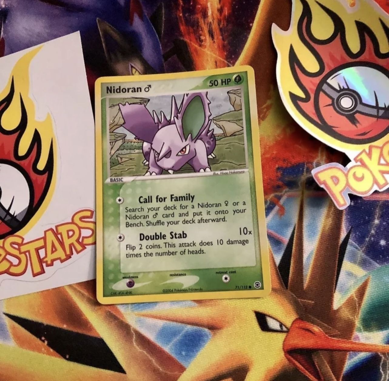 Pokemon Fire Red Leaf Green Nidoran Holo card