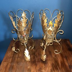 Gold Metal Candle Holders 