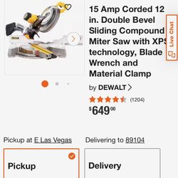 De Walt Miter Saw 15 Amp