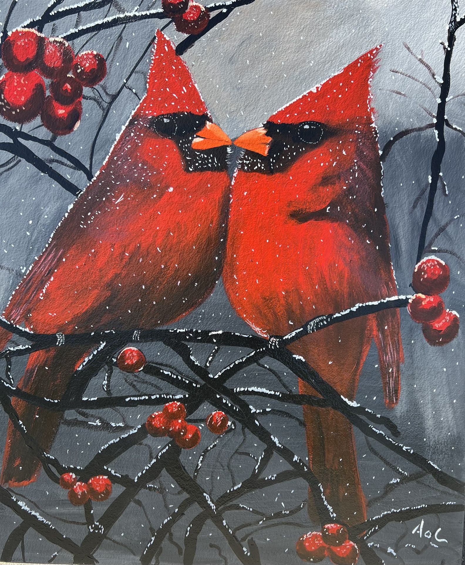 Winter Cardinals…Yard Art