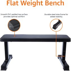 Amazon Basics Sturdy Flat Weight Bench for Home Gym