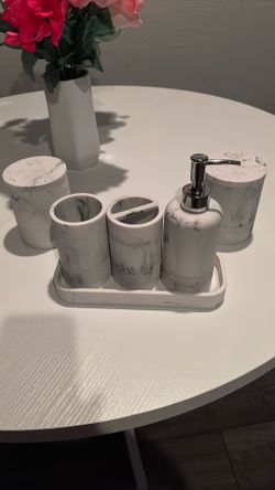 Marble Soap Dispenser Set