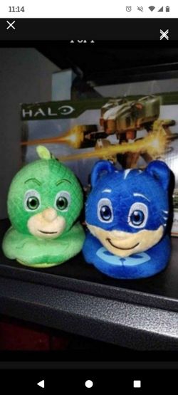 PJ MASKS CATBOY & GECKO Boys Plush Slippers Toddlers 5/6