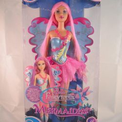 Mattel Barbie Fairytopia Mermaidia Doll Color Change Pink Blue Fairy Wings NIB