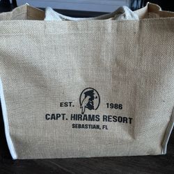 Captain Hiram’s resort, Sebastian, Florida burlap heavy duty carry all bag