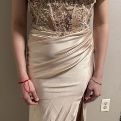 Beautiful Champagne Dress With Corset 