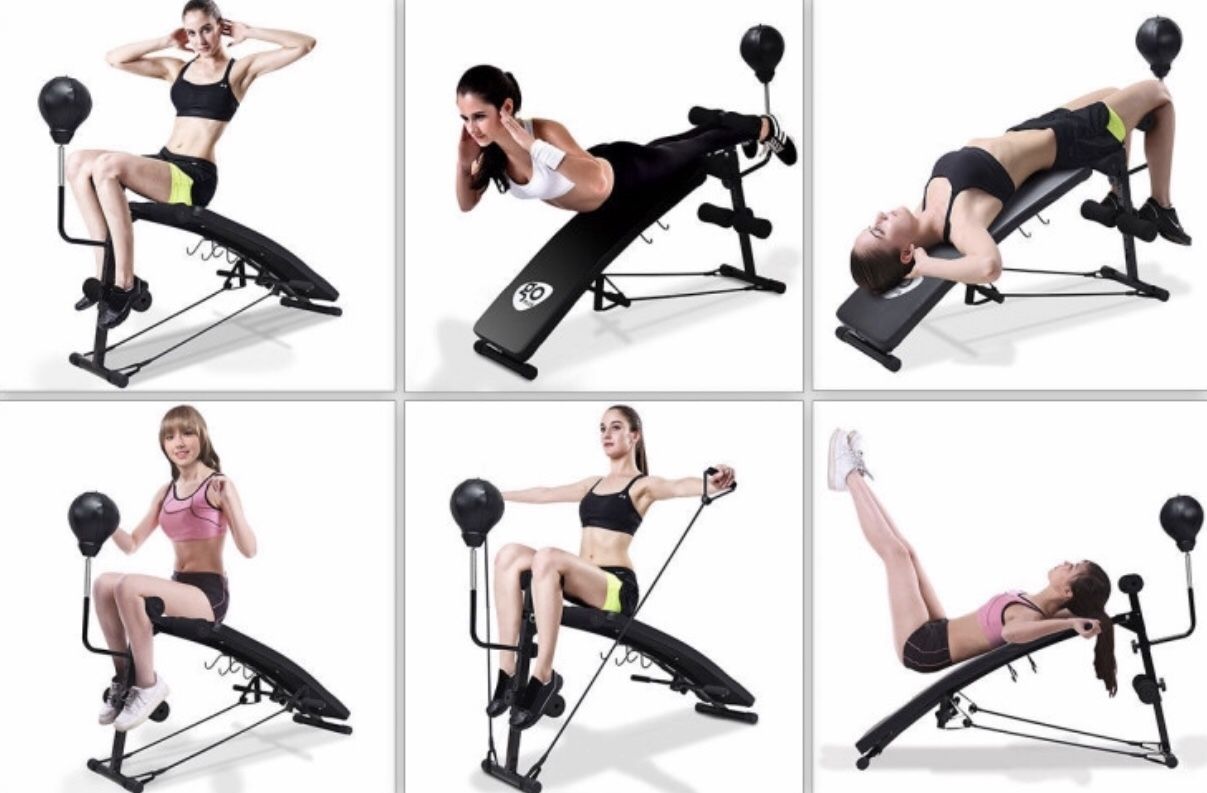 NEW Portable Adjustable Incline Workout Abs Sit Up Bench Core Fitness Strength Home Training Gym