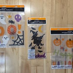 NEW 'BOO!' 'Wicked' & 'Happy Halloween' Window Gel Clings Lot